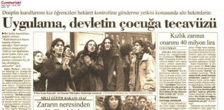 9 February 1995: “No to Virginity Testing” protest in front of the Directorate of National Education
